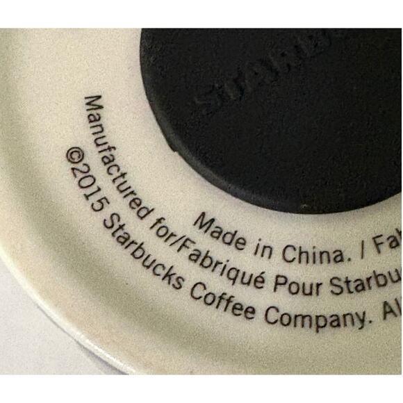 STARBUCKS 2015 Navy Blue Houndstooth Ceramic Coffee Travel Mug 12oz-Never Used - Picture 8 of 9